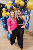 Beautiful outfit. I'm really short 5'1 so the 2 piece option didn't work for me, it looked like a jumpsuit on me so I added a gold belt. The fabric is thick and of good quality, the pants are a little long for me, the blouse fits perfectly, I took it to fix the length and it looked spectacular. - Julissa U.