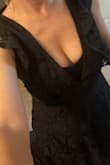 This dress is amazing and flattering. It's forgiving if you have those trouble areas that you can't hide in a slinky dress. The cut and fabric feel elegant. It's a little low cut for me so I wore a strapless bra/bandeau top inside. Some reviews said the dress ran big, so I ordered an XS and my regular size S. The S fit perfectly so I didn't even open the XS and will return it. - Jeannette C.