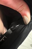 Really really wanted to wear this dress, 2-day shipped it with some others for a wedding. The quality wasn't the best, but it fit great. Even when unzipping it before I put it on, the top of the zipper was hard to unzip. As I was trying to zip it on me, the top part kept getting stuck. It had PLENTY of room to zip (see picture). Finally, I zipped down to try to pull it up quickly and the whole thing came unzipped but the zipper was still at the top. To get out of it, I tried to take it off without unzipping it, but because of where it was stuck, it ripped. Really disappointed in the poor quality and that it was defective to begin with. - Hayley B.