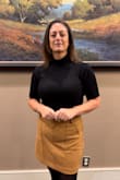 I paired the skirt as shown on the model with the black mock top. They complemented each other very well. The skirt is super soft. I received so many compliments on my outfit. - Jaime H.
