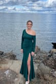 I bought this as a bridesmaid dress. I ordered the medium and the small and ended up sending the medium back- even though I was a medium according to the size chart. The fabric is stretchy so I would say if you're between sizes, lean smaller. I'm 5'9" and the length was perfect. I would imagine if you're shorter the sleeve length might be an issue- but it fit me like a glove and I received several compliments! The fabric feels of good quality! - Ariel M.