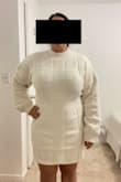 This sweater dress is beautiful and the material is incredibly soft and feels of great quality. Super comfortable dress. I really would recommend this dress to people but for me personally, I am short and the sleeves were too long and a bit loose for my liking. Maybe if I sized down to a M it would be better but then I think the waist and hips might be too small. Not sure but would still recommend to buy and try this dress as it otherwise was very nice and would be perfect for many occasions. - Nicole G.