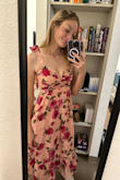 Super cute and feminine, maybe a bit paler in color than the photo. Definitely designed for smaller chests but I don't mind. Material isn't the most luxurious feeling but it was great for the desert. - Morgan H.