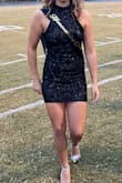 Gorgeous dress. Fit perfect. The beading detail is beautiful. This was perfect for a homecoming dress. It is also just a perfect black cocktail dress. - Falan B.