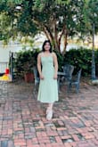 Absolutely loved the dress. It fit a little snugly but felt comfortable. The slit runs a little high. - Yasmine