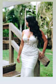 I bought it for my wedding, everyone was fascinated with the dress. It's true to the photo, I'm a size 4. - Carolina R.