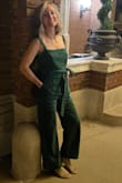 It fit in all the right places and was great for a warm, sunny fall day. Not too warm and didn't get cold either! The green color is fabulous and lots of people liked the jumpsuit! - Chandra