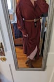I am normally a true large and this was baggy and frumpy the material is nice and super stretchy to the point where it made it heavy feeling and added to the frumpy look. I loveeedddd the look overall, but DEFINITELY size down. - Faith B.