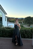 I wore this dress to my niece's wedding and she loved it! I also got so many compliments! This was the most comfortable dress I've ever worn. I love the deep pockets, I was able to carry my phone with me at all times and take photos! I purchased the medium and it fit like a glove. Size up if you have a big bust. The length was perfect, I'm 5'6" and wore 2.5-inch heels. I didn't care for the straps so I added a necklace. - Elizabeth M.