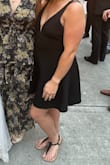 I loved the fit of this dress. It was tight where it needed to be and flowy in the right area too! I am quite small-chested (A cup) so I had no problem going Bra-less. It gave me shape and was never a problem! - Christiane R.
