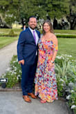 I loved this dress for an outdoor semi-formal wedding. The colors are gorgeous and it has beautiful feminine details. I was unsure at first about the asymmetrical sleeves but it has a fun flirty feel. I'm actually a 34G or 36F bust and a 10 or 12 in dresses or jeans. I would usually buy a large but I sized up to the XL and it was perfect, only had to get it hemmed to not drag the ground. I paired it with some red shoes. - Sarah C.