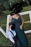 I got lots of compliments on this dress. It's a perfect wedding guest dress or even a bridesmaid dress. The style was flattering. It covers my problem areas well. I love the thick material. It hides any underwear/shapewear marks. It's a beautiful and comfortable dress. I highly recommend it. - Cindy M.