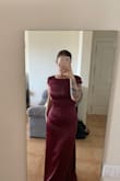 Love this dress, so excited to wear it. Fits perfectly around me. Is long even with 3" heels so I do need to get it tailored but I love the color! - Erica V.
