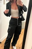 I love this jacket - it's a little boxy so if that's not what you're looking for be aware of that but it's super cute. I haven't worn it with the matching skort yet but wore it over a cropped top for fall perfect layering item - Haley E.