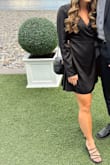 If you have a smaller bust, size down! I typically wear a medium but went with a small and it fit perfectly! It was great for a wedding guest dress! - Tayler P.