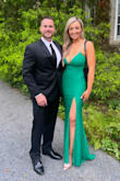 This dress is stunning! I bought it for a Black Tie preferred wedding in Newport, RI and it was perfect. So comfortable yet form-fitting in the best way! I am 5'8" and wore 3-inch heels and the train was still long. If you're petite you'll likely need it hemmed. The color is vibrant but not bright. I felt beautiful in the dress and received so many compliments. Highly recommend! - Lauren B.