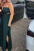 Amazing quality and just perfect. It was a hit at my event and I felt sexy and beautiful. It stayed up well around the top. These are not great pics to show it off but I have one full-length casual pic. So worth the money! - Michelle W.