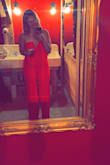 This jumpsuit was so not something I typically wear but it really fit in all the right places never once had any issues with my boobs falling out. I normally wear a large but the medium was a perfect fit. Had on heels and it was the perfect length for that. My only negative thing was the zipper placement was awful. I could not do it by myself which made it a little challenging. Other than that 9/10 for sure. I'm ordering this in hot pink next! - Samantha M.