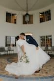 I ordered this for my October wedding and it was perfect. Kept me warm and looked amazing in pictures. It has a bottom to clasp it so you don't need to hold it up. The material is excellent. It was exactly what I wanted and needed. Very impressed! - Kamryn D.