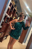 I bought my semiformal, and it was so so pretty. It just had another layer of fabric underneath the sequins so it won't itch because normally I have that problem because I have sensitive skin so if you have sensitive skin you won't have to worry because it won't ich. This itself was very soft and it was really comfortable to have on. I also have really long hair and I was surprised that my hair didn't catch on the sequence. All in all. This was a beautiful dress and highly recommend it to any event. - Sasha S.