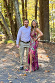 I bought this dress in burgundy to wear to an early-October wedding in Georgia. MANY compliments received. I'm just shy of 5'6 and found it to run a hair bit long even with 4" heels. Dress flows beautifully even though the fabric is on the thicker side. I wore a backless bra, but probably could have gotten away without one. Overall, highly recommend it and very reasonably priced for the quality. I'd purchase again in other colors. - Renee W.