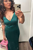I got this dress for a wedding as a guest and received many compliments! I had to hem the length and shorten the sleeves, but it was still gorgeous! Hem tape for the win! I absolutely recommend it! I wore it with no bra, as the ones I had just weren't working with the straps and I didn't want to keep pulling up a strapless bra. - October V.