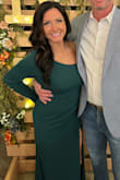 The dress was beautiful. It was stretchy and fit wonderfully. The rouching at the waist was very flattering, and the slit was sexy and sleek. I'd likely buy this in other colors. I really loved the dress! - Kelly L.