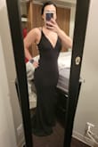 I typically don't buy dresses that expose my back, but I figured I'd try something new. I am so glad that I did! This dress fits like a glove. I absolutely cannot wait to wear it! The only thing I didn't like is that it's tricky to get into with the straps. I'm typically a size 6. I bought a Medium. - Kristen G.