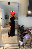This dress is a classic. It fits perfectly, has decent support if you have larger breasts, and stays put. I had to have the strap taken in about an inch because my shoulders are petite. The length for me was perfect in heels. - Jessica B.