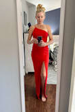 Love this dress! A bit shorter than I'd like with heels but I'm tall and expected it. Wearing to a black tie Christmas party. The fabric and fit are comfortable and it works with a strapless bra. - Katie S.