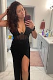 I'm 5'6, around 150lbs, and wear a 34DDD and this dress fits perfectly in a Medium! Surprisingly excellent support without a bra and looked absolutely fantastic on! I purchased this for a trip to Vegas and would have given it 5 stars, but was disappointed that at the end of the night, after only wearing it once for a few hours, I had a plastic rib break through the mesh part of the dress. - Cheyenne M.