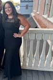 I wore this dress for my friend's black and white wedding and it was beautiful. I received many compliments. My fiance twirled me all night long, very flattering for a curvy girl like myself! It was quite long but I am 5'7" and I wore 3-inch heels. It was great. - Tiffany F.