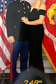 I wore this dress to the Marine Corps Ball, and it was so beautiful and perfect! I was a little worried about it falling down or the boobs coming out, but that didn't happen at all! I was even able to jump around dancing, and everything stayed in place! Oh and no bra needed (and I'm a breastfeeding momma so y'all know)!!! Love this dress and felt so confident in it! - Ashley B.
