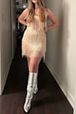Wore this dress for my Taylor Swift Halloween costume (Fearless era inspired). I got soooo many compliments, and it looks amazing when you dance and the tassels move around! Definitely recommend. - Kathryn M.