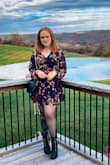 Dress fit well; however, it did feel a little tight in the bust area. Otherwise, a cute and comfortable dress, especially for dancing! - Abbey G.