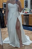 Dress is of high quality material and very pretty, but it's not a good option for busty girls. Unable to come close to zipping the top. Also, note that the slit is nice, but it did go all the way up to the groin, which is not ideal. - Jaclyn O.