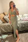 Glad I purchased this dress for my Florida vacation. It was sexy without being too much, makes the booty pop as well :). You could wear this dress with or without a bra, and it was more of a maxi dress on me since I'm so short. Would definitely recommend purchasing if you're on the fence! - Leah K.