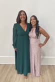 I received many compliments on this dress. I am 5'10 so I didn't need a hem but someone shorter might. I did have it altered because there was more room in the back than I needed. - Anna W.