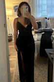 The quality of the velvet in this dress is fantastic, it's heavy weight and feels expensive. The fit of the dress was nice overall, but due to my pear-shaped body, it was a little snug on the bottom, and a little loose on the top, which caused me to return it. It was also a bit long for me at 5'4". - Micaela K.