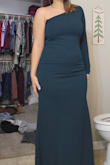 Absolutely beautiful dress. The color is slightly bluer than pictured, but that could just be my lighting. Comfortable fabric. Cannot wait to wear it for a formal wedding this Fall. - Lexis W.