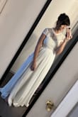 Was so pleasantly surprised at how much I loved this dress! Ordered it for my elopement, and I feel so pretty in it. The skirt is a little long but wasn't an issue! Otherwise, fits perfectly. I ordered a small! 130lbs, 5'5", and a 36C! - Caitlin C.