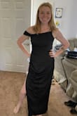 Perfect fit, and does amazing at hiding my mom pouch (had 2 kids and lost 40 lbs, so there's a lot going on in my belly area). Super flattering and comfortable. I was even able to zip the dress myself, so that's a major plus! I can't wait to wear it to my event! - Brittany A.