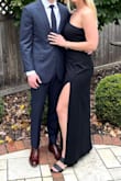 This dress is awesome. I got a size larger than normal (L instead of M) because I didn't want it to be super tight, and it was perfect. Sexy but also classy! I've worn it to two weddings already, danced my face off, and never had to worry about a wardrobe malfunction. So happy with this dress!! - Sarah B.