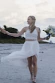 I wore this dress to elope at the beach. It flowed perfectly with the wind. I had to get it hemmed because I'm short, but it was so worth it. It was perfect for my beach wedding! - Katie R.