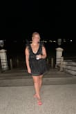 The dress is beautiful! I got a Large, and it was the perfect amount of snug on the chest and waist. It is short but still could dance and enjoy the event. - Hayley S.