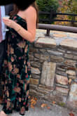 I wore this to a fall wedding in the mountains and it fit the occasion PERFECTLY! However, I am usually a medium, 5'5", 150 pounds, 34C, but the medium squeezed my chest to the point where I had trouble breathing. I then ordered a large and it was huge and wouldn't stay up. I ended up needing to get it altered. Just a warning for anyone with my measurements. Not sure why there was such a drastic difference between medium and large. Otherwise, I loved it and got lots of compliments throughout the event. WARNING: the dress ended up ripping on the first layer of material. It is very fragile. It snagged on the smallest thing and made a large hole. Be careful! - Rachel N.