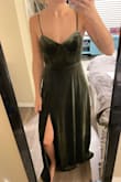 Super cute dress that fits really well! There isn't really any support in the cups, which is fine since I don't have much to support. The velvet is so pretty, not too heavy. I opted for a return just because I didn't love my chest and shoulders in it, but it was so cute! - Kaylyn B.
