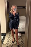I loved the fit and the comfort of the romper. The length was great even for shorts and I wore it in the Fall so the long sleeves were a great option this time of year. The waist allows for plenty of stretch and comfort. It has a belt as well. - Michele P.