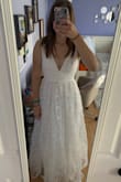 I had no idea what to expect with this dress. I have always loved my orders through Lulus, but a wedding dress for so cheap made me a little cautious. But this dress was absolutely amazing! It fits perfectly, other than being a little long, but if I decide to wear heels, that will be perfect (and it isn't hard material to alter the length for). Definitely good quality as far as I can tell, and I'm so thankful to be able to save some money for the big day! - Makensy P.