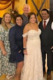 Dress was exactly what I was looking for! I wore with heels but could be dressed down with booties or boots! Great for outdoor fall wedding. I'm smaller on the bottom than my chest so could have gone with a Medium but still fit well and was flattering. - Laura R.
